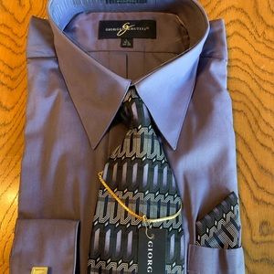 Men’s New purple dress shirt set